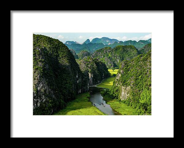 Ninh Binh Framed Print featuring the photograph The River Queens - Tam Coc, Ninh Binh Region. Vietnam by Earth And Spirit