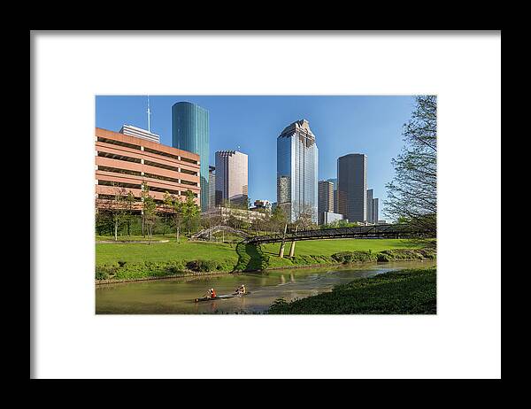 2017 Framed Print featuring the photograph Kayak on Buffalo Bayou by Tim Stanley