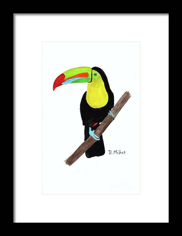 Keel-billed Toucan Framed Print featuring the painting Keel-Billed Toucan Day 3 Challenge by Donna Mibus