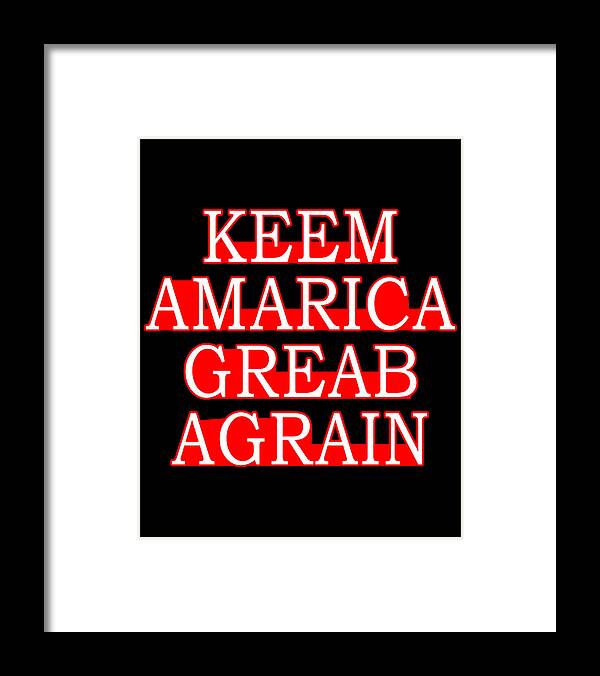 Democrat Framed Print featuring the digital art Keem Amarica Greab Agrain Misspelled Anti Trump by Flippin Sweet Gear