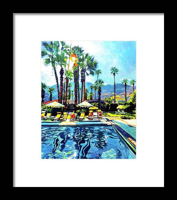 Urbanscape Framed Print featuring the painting Keeping Cool, Palm Springs by Bonnie Lambert