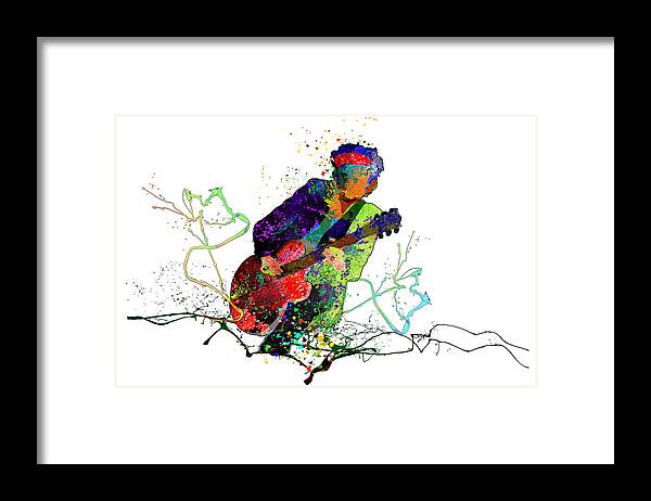 Music Framed Print featuring the mixed media Keith Richards Passion 01 by Miki De Goodaboom