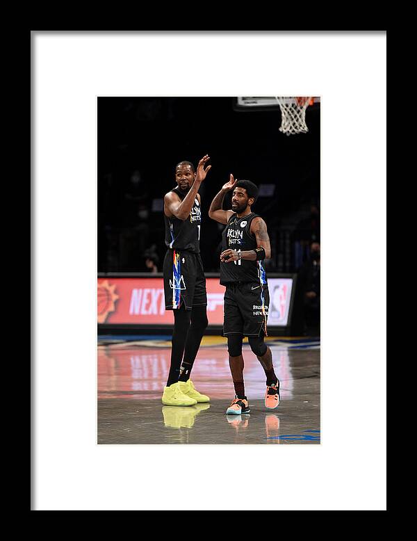 Kevin Durant Framed Print featuring the photograph Kevin Durant and Kyrie Irving by David Dow