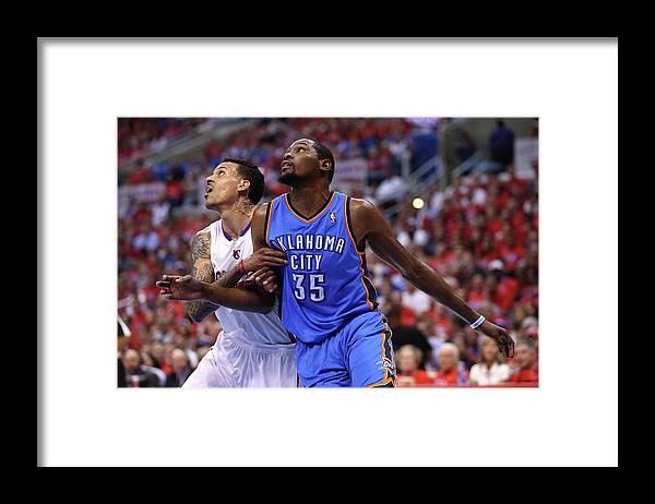 Playoffs Framed Print featuring the photograph Kevin Durant and Matt Barnes by Stephen Dunn
