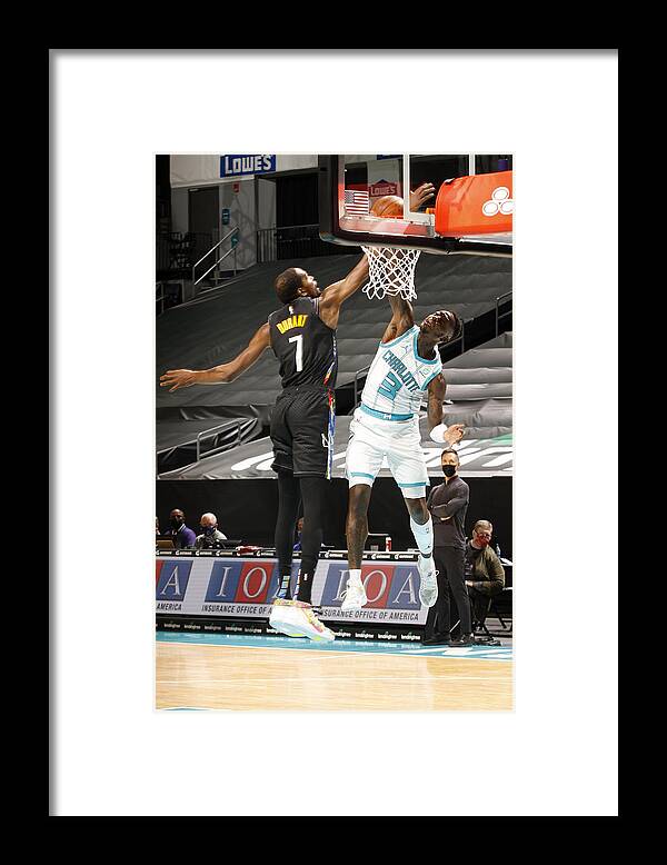 Nba Pro Basketball Framed Print featuring the photograph Kevin Durant and Terry Rozier by Kent Smith