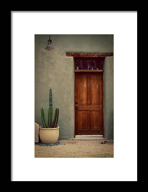 Doors Framed Print featuring the photograph Key Is In The Flowerpot by Carmen Kern