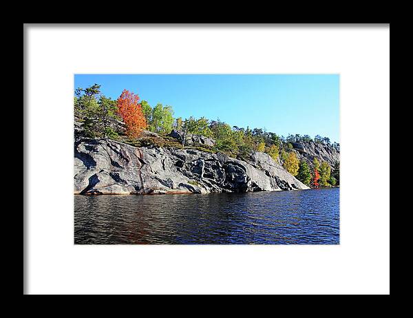 Key River Framed Print featuring the photograph Key River Shore In Fall IV by Debbie Oppermann