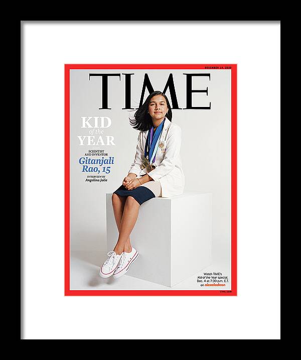 Kid Of The Year Framed Print featuring the photograph Kid of the Year - Gitanjali Rao by Photograph by Sharif Hamza for TIME