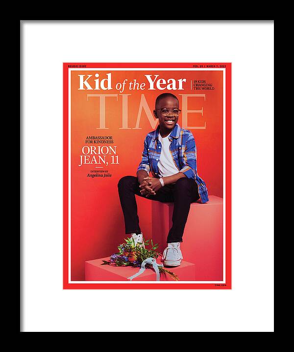 Time Kid Of The Year 2022 Framed Print featuring the photograph Kid of the Year - Orion Jean by Photograph by Justin J Wee for TIME