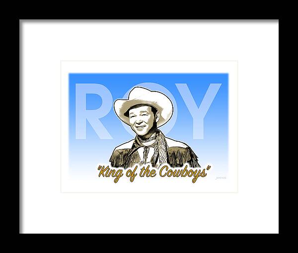 Roy Framed Print featuring the digital art King of the Cowboys by Greg Joens