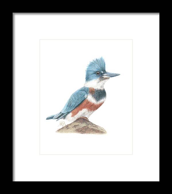 Bird Art Framed Print featuring the painting Kingfisher by Monica Burnette