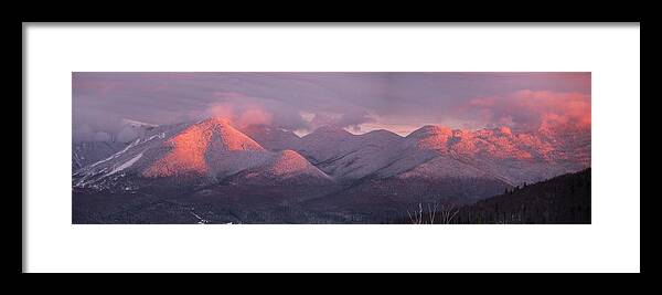 Kinsman Framed Print featuring the photograph Kinsman Alpenglow Panorama by White Mountain Images