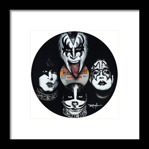 Kiss Framed Print featuring the painting Kiss Double Platinum by Dan Menta