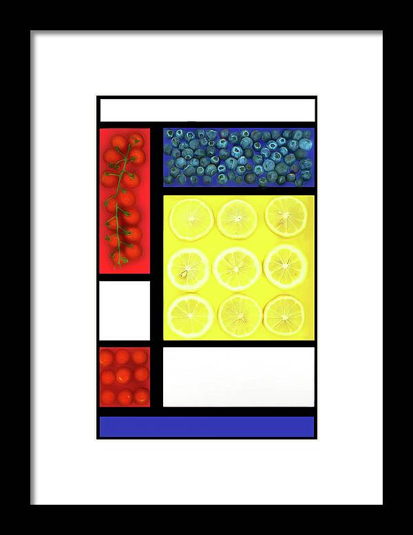 Kitchen Framed Print featuring the photograph Kitchen Abstract - Fruit Mondrian Style by Nikolyn McDonald