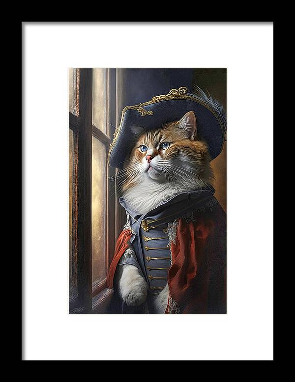 Abstract Framed Print featuring the digital art Kitty in the Window 8 by Craig Boehman