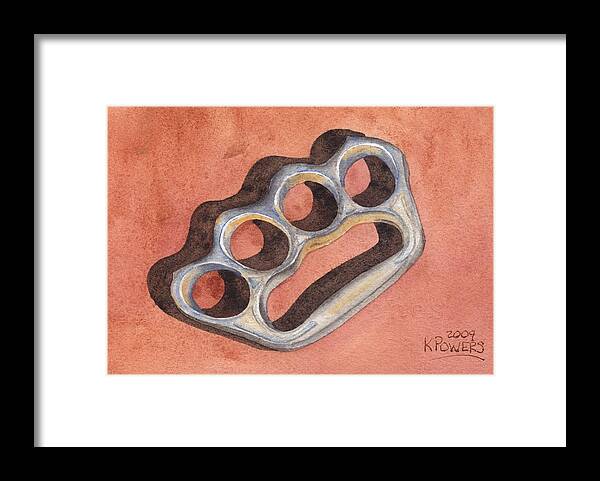 Brass Framed Print featuring the painting Knuckle Duster by Ken Powers