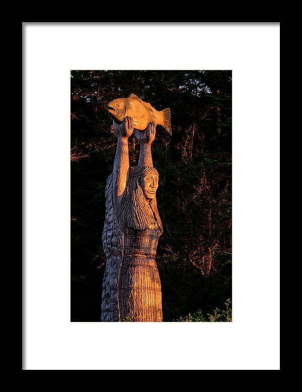 Ko-kwahl-alwoot Framed Print featuring the photograph Ko-kwahl-alwoot the Maiden of Deception Pass by Mary Lee Dereske