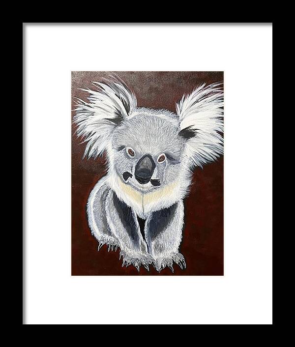  Framed Print featuring the painting Koala Bear-Teddy K by Bill Manson