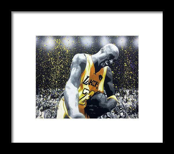 Kobe Framed Print featuring the painting Kobe by Bobby Zeik