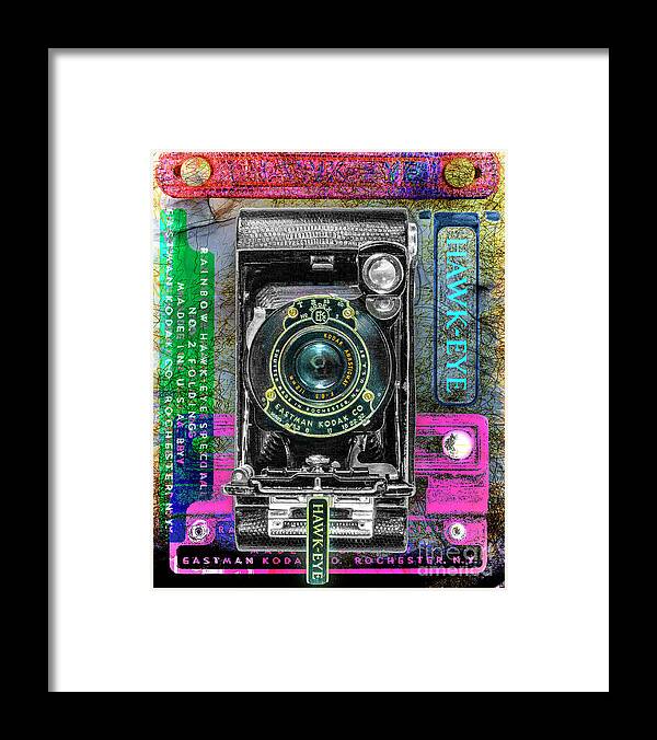 Kodak Framed Print featuring the digital art Kodak No. 2 Rainbow Hawk-eye Special by Anthony Ellis