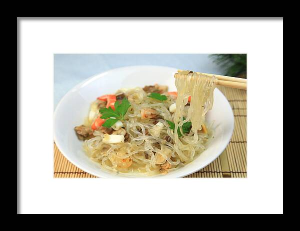 Japanese Food Framed Print featuring the photograph Konjac Pasta by Imagenavi