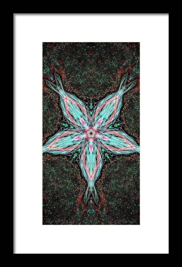 Kosmic Kreation Seed Of Light Framed Print featuring the digital art Kosmic Kreation Seed of Light by Michael Canteen