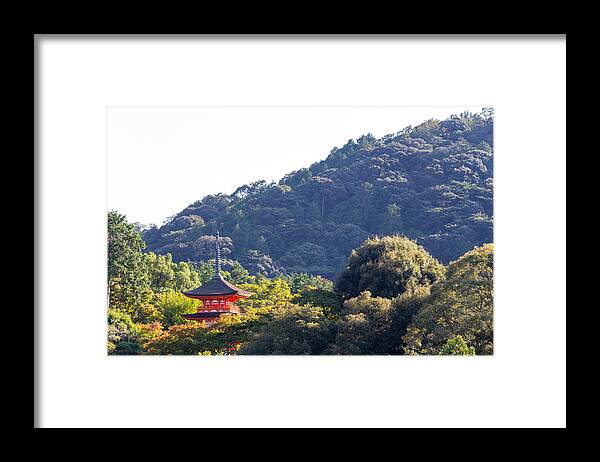 Tranquility Framed Print featuring the photograph Koyasu Pago Pagoda set in Kiyomizu-Dera, Kyoto, Japan. by Christian Beirle González