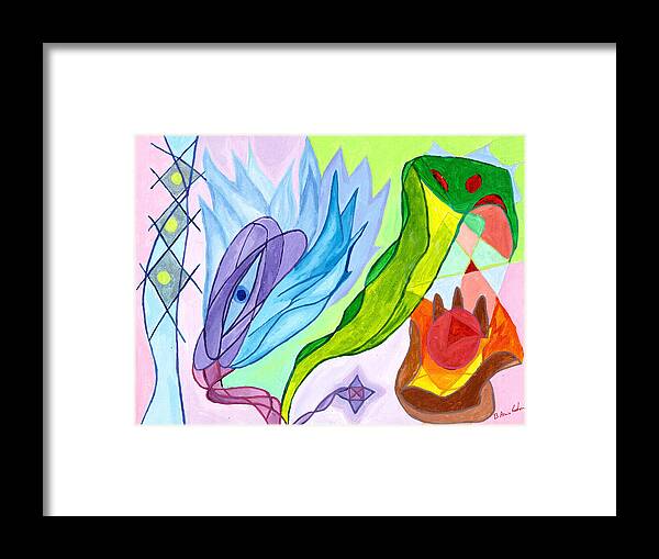 Spirituality Framed Print featuring the painting Kundalini Activated by B Aswin Roshan