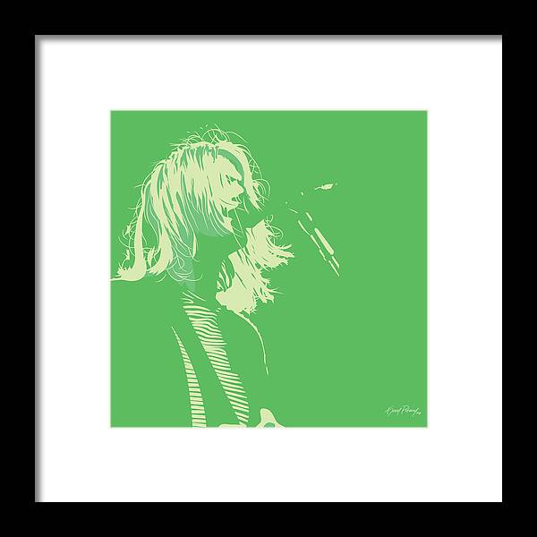 Kurt Cobain Framed Print featuring the digital art Kurt Cobain by Kevin Putman