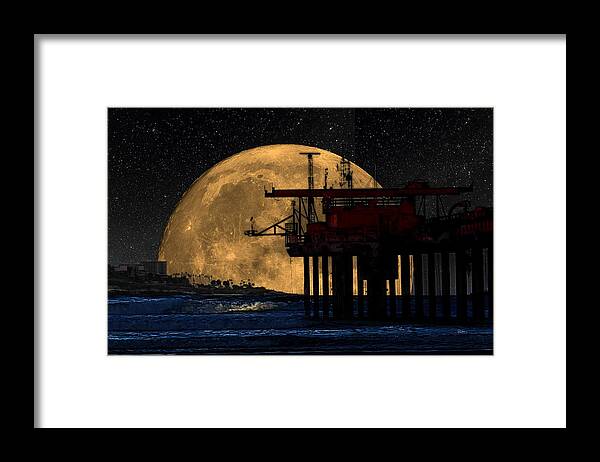 La Jolla Framed Print featuring the photograph La Jolla Shores To Cove - Full Moon by Russ Harris