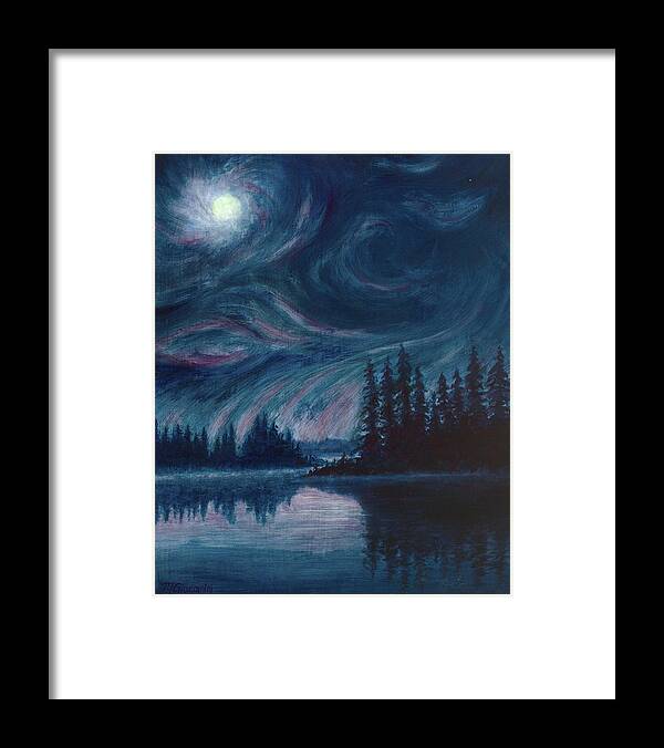 Oil Framed Print featuring the painting La Luna by Mary Giacomini