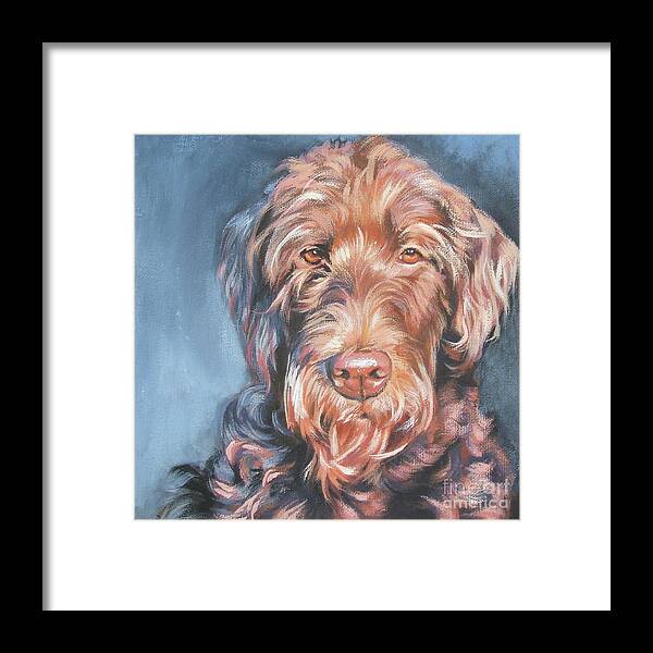 Labradoodle Framed Print featuring the painting Labradoodle by Lee Ann Shepard