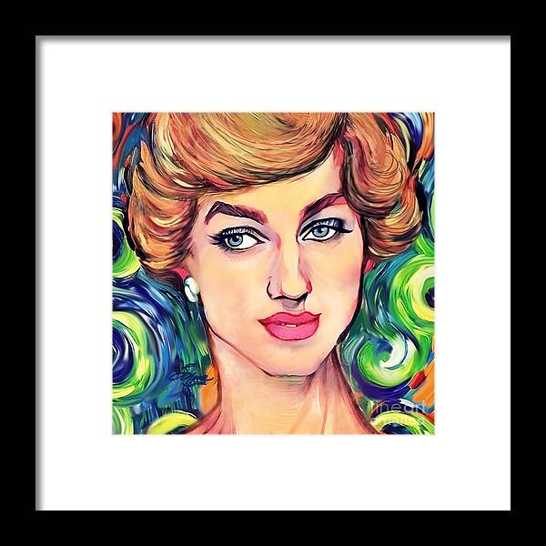 Diana Art Framed Print featuring the digital art Lady Diana #1 by Stacey Mayer