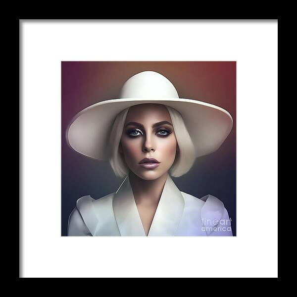 Lady Gaga Framed Print featuring the digital art Lady Gaga Bad Romance by Mark Ashkenazi