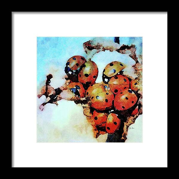 Ladybug Framed Print featuring the painting Ladybug Luncheon by Russ Harris