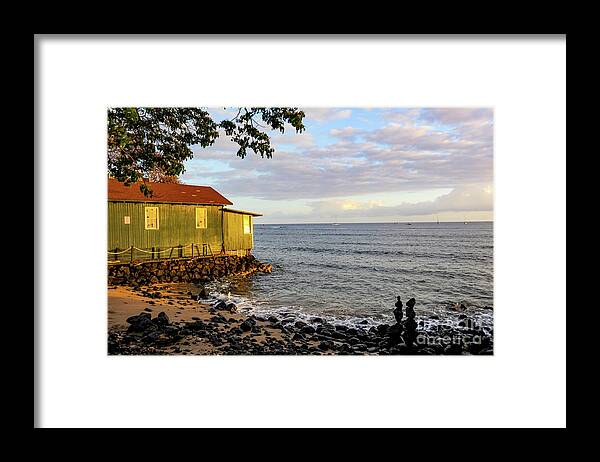Maui Framed Print featuring the photograph Lahaina, a sleepy town on Maui, getting ready for sunset. by Gunther Allen