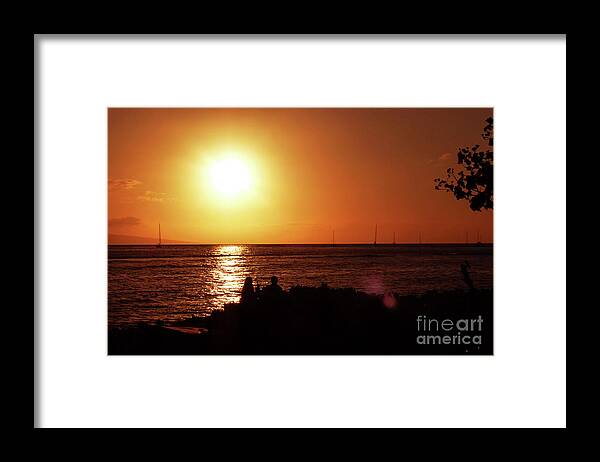 Photography Framed Print featuring the photograph Lahaina Sunset 001 by Stephanie Gambini