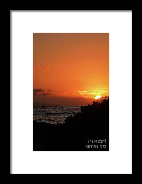 Photography Framed Print featuring the photograph Lahaina Sunset 006 by Stephanie Gambini