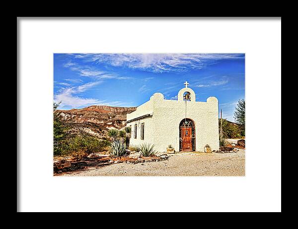 Lajitas Framed Print featuring the photograph Lajitas Chapel 3 by Judy Vincent