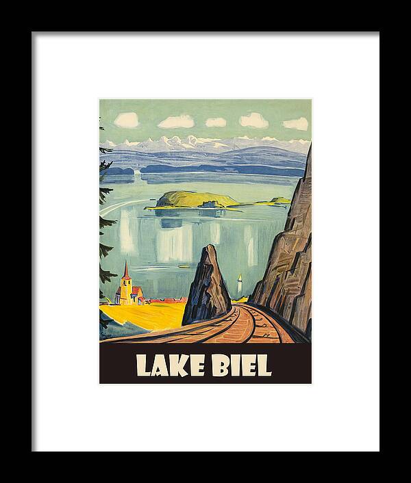 Lake Framed Print featuring the digital art Lake Biel by Long Shot