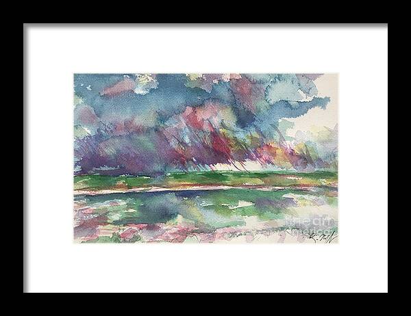Lake Cherette Framed Print featuring the painting Lake Cherette #1 by Glen Neff