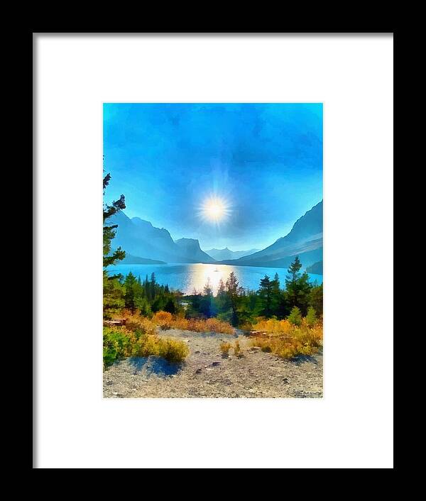 Lake Mcdonald Glacier Framed Print featuring the painting Lake McDonald Glacier by Harry Warrick
