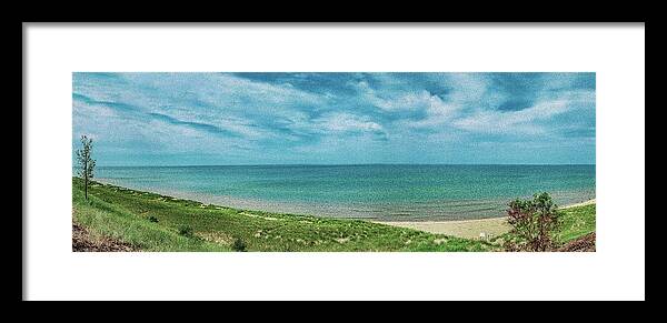 Lake Framed Print featuring the photograph Lake Michigan On a Sunny Day by Dave Morgan