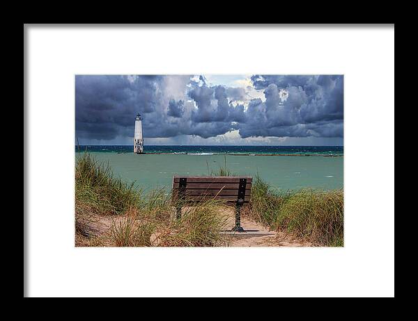 Northernmichigan Framed Print featuring the photograph Lake Michigan Storm IMG_2578 by Michael Thomas