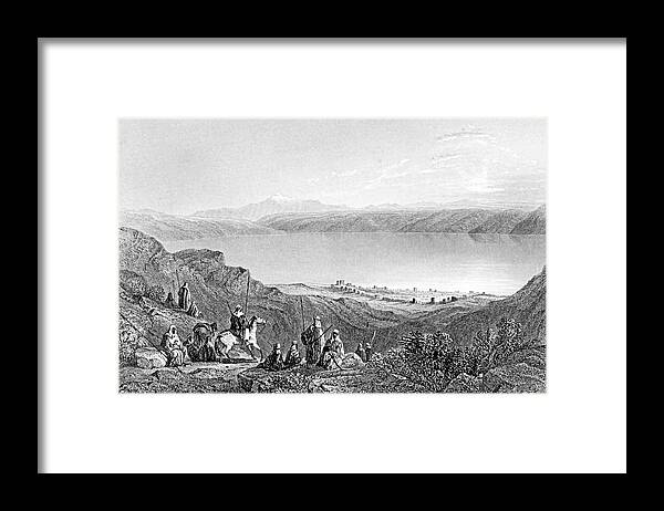 William Henry Bartlett Framed Print featuring the photograph Lake of Tiberias in 1847 by Munir Alawi