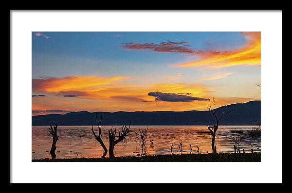 _earthscapes Framed Print featuring the photograph Lake Side in Ajijic Area by Tommy Farnsworth