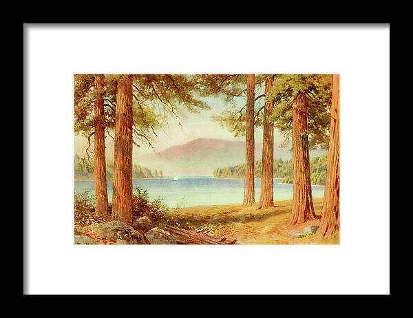 Lake Tahoe Framed Print featuring the painting Lake Tahoe, California 1914 by Sutton Palmer