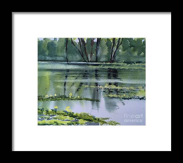 Lake Terrel Framed Print featuring the painting Lake Terrel by Watercolor Meditations