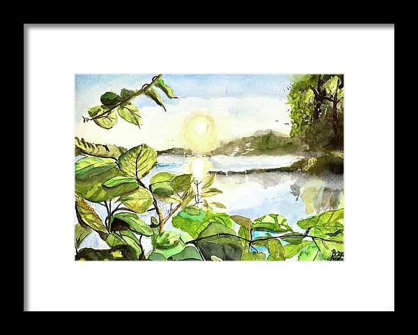 Lake Framed Print featuring the painting Lake Winyah by Bryan Brouwer