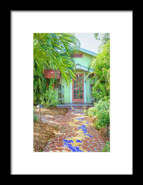 Fence Framed Print featuring the photograph Lake Worth Beach Home and Cottage Tour 419 North Palmway by Debra and Dave Vanderlaan